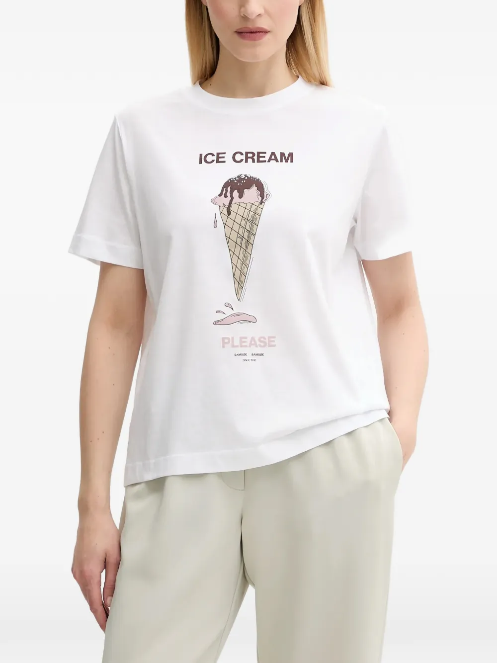 Samsoe & Samsoe Sacamino Cotton T-shirt In White