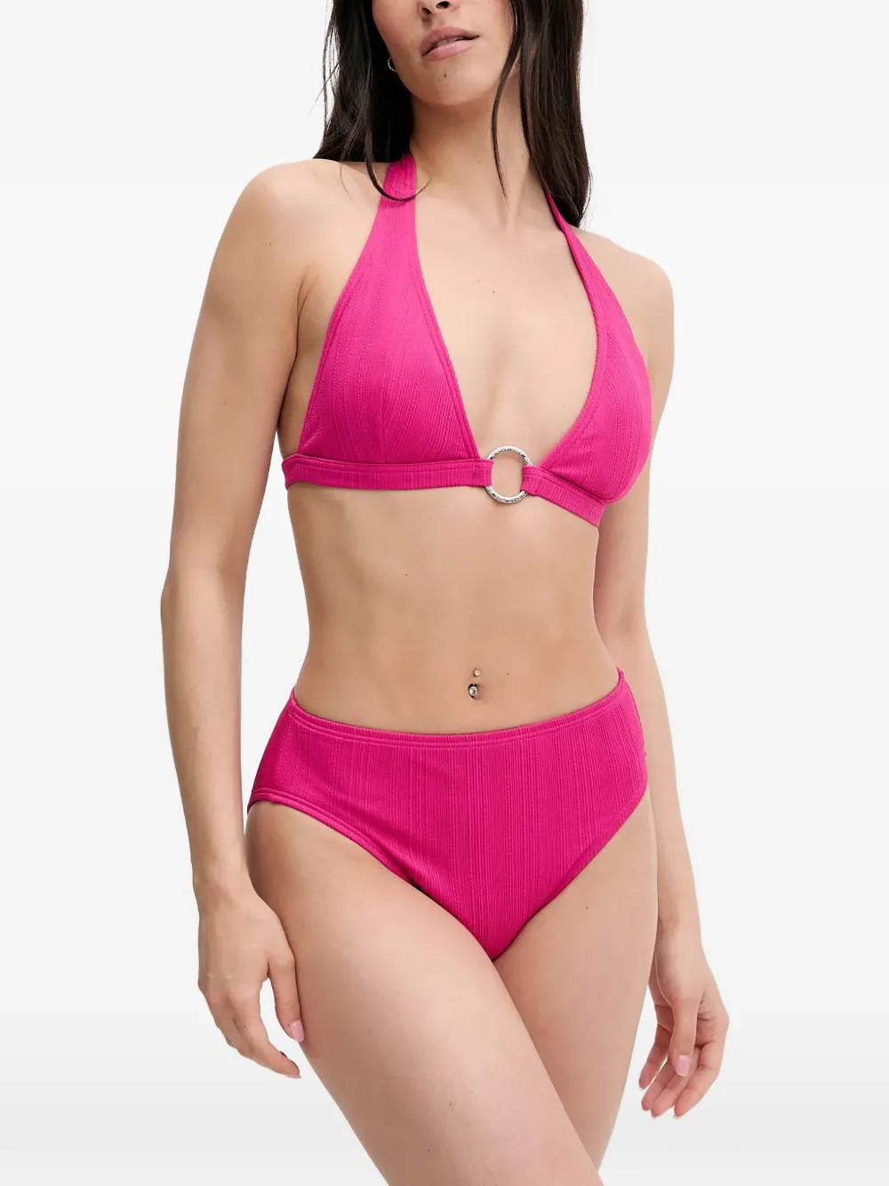 Michael Kors ribbed-knit bikini bottoms Roze