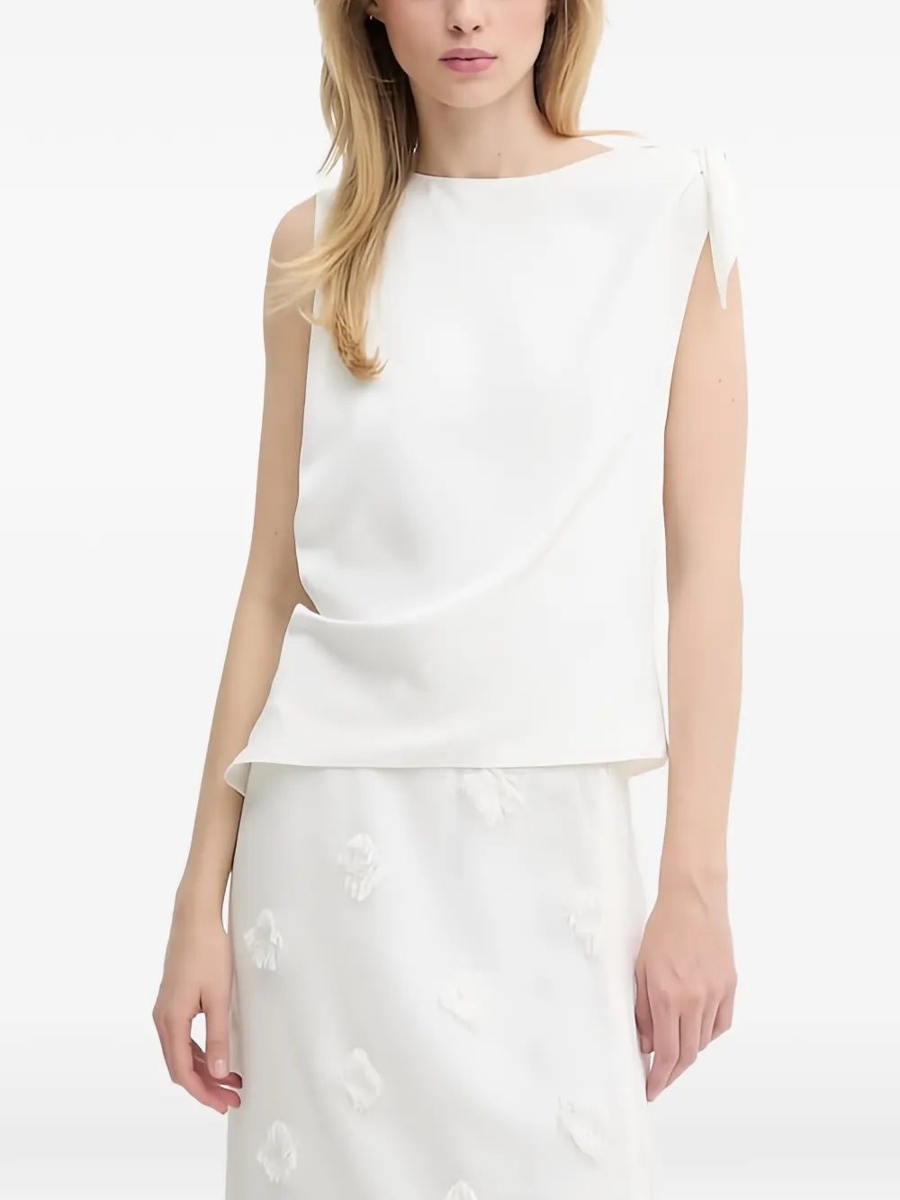 SAMSOE SAMSOE tie-shoulder top - Toni neutri