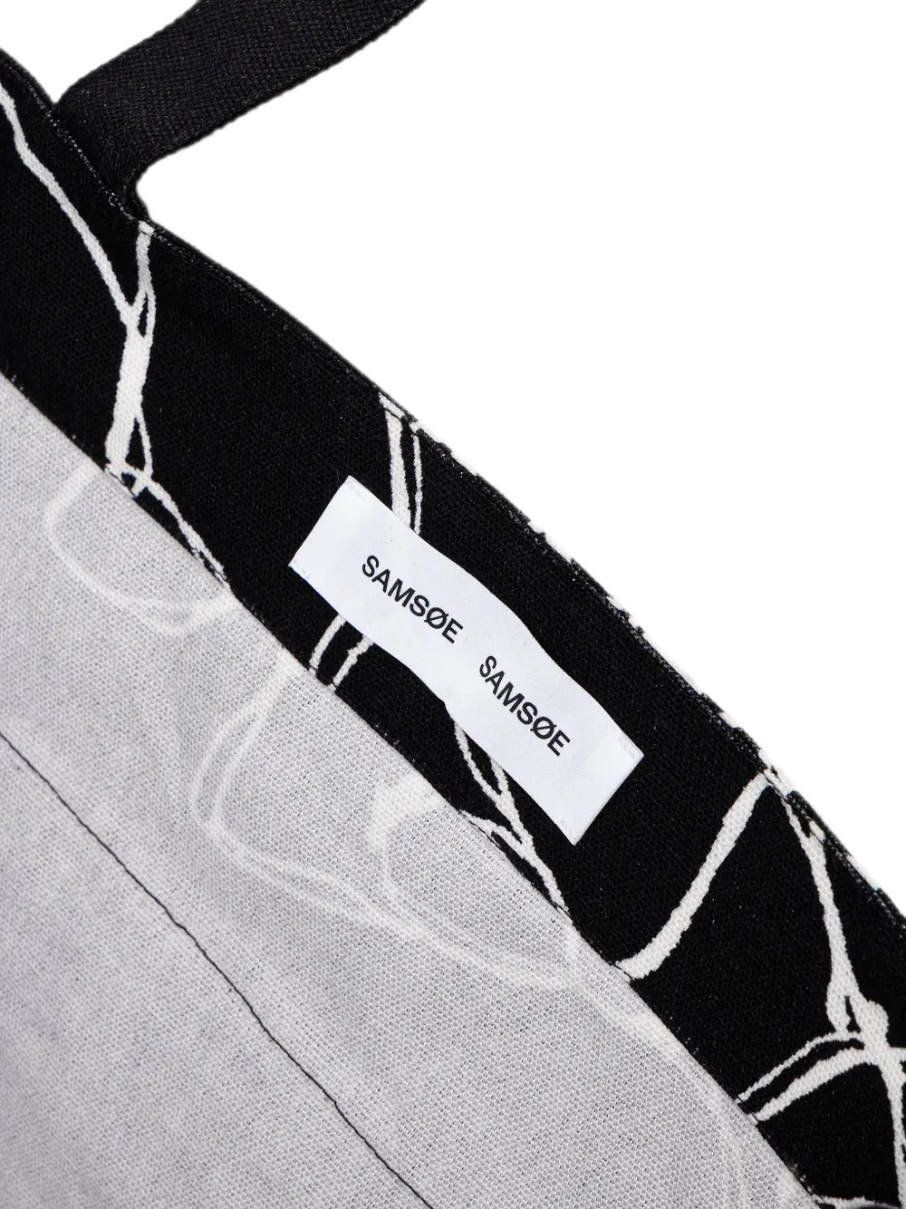 SAMSOE Saprint shopper met bloemenprint en logoprint Zwart