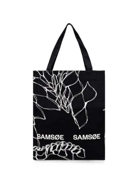 SAMSOE SAMSOE Saprint logo-print floral-print tote bag
