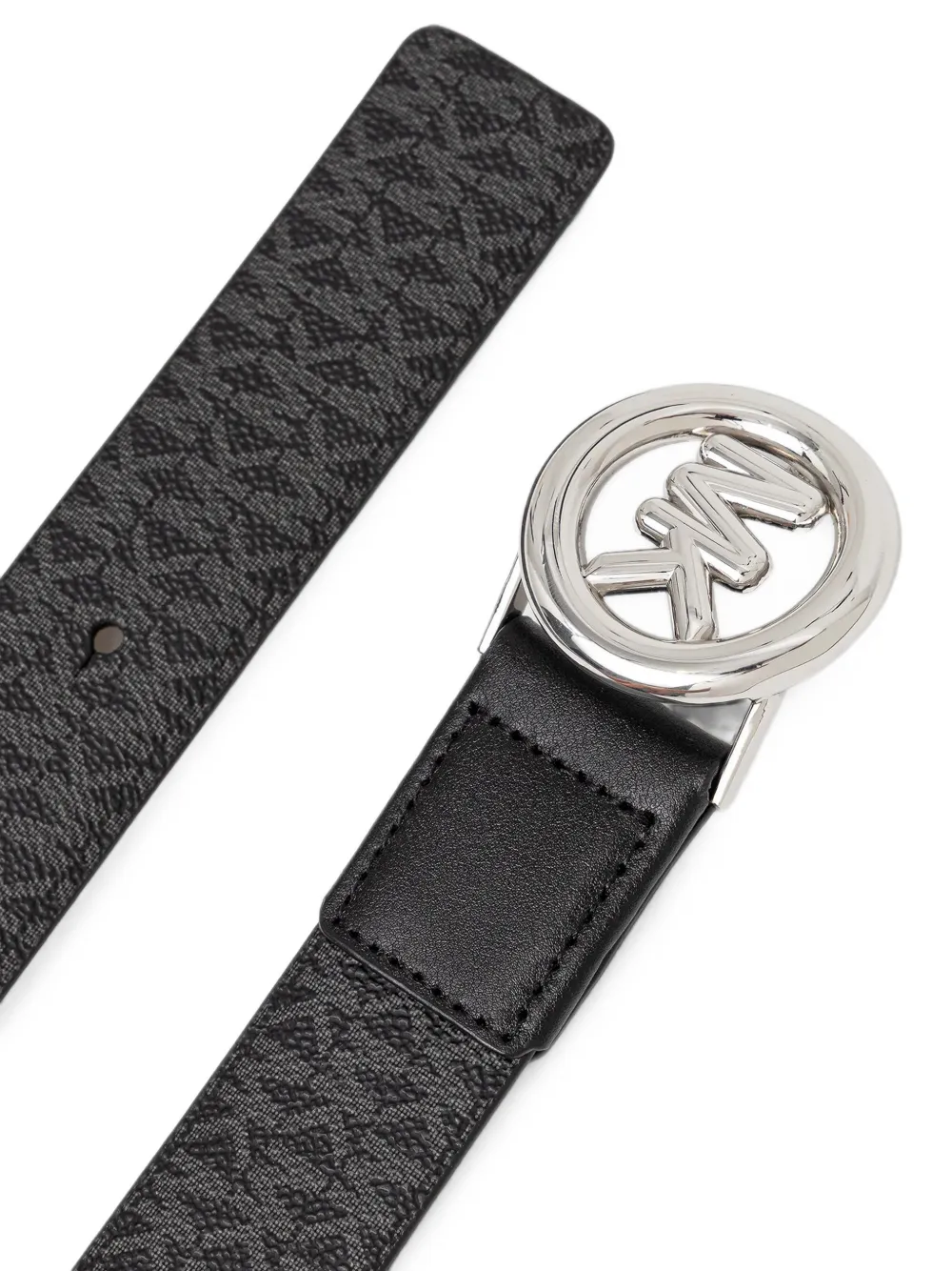 Michael Kors monogram-print logo-buckle belt Zwart