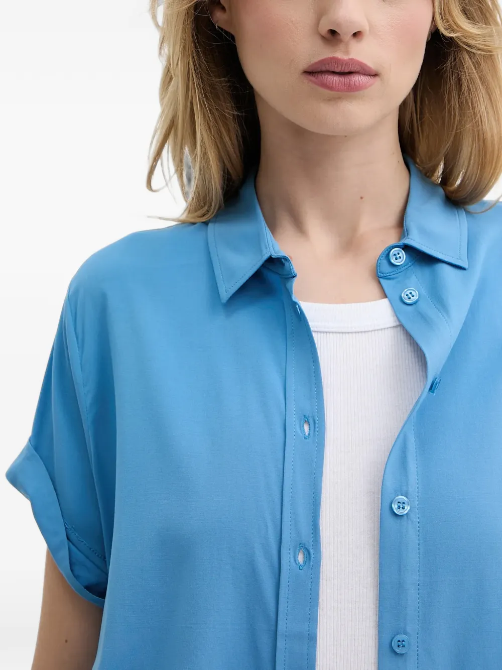 SAMSOE Majan short-sleeve shirt Blauw