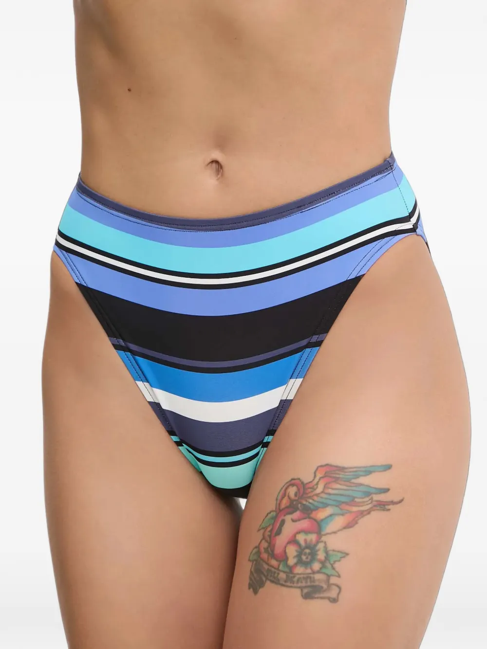Michael Kors striped bandeau bikini Blauw