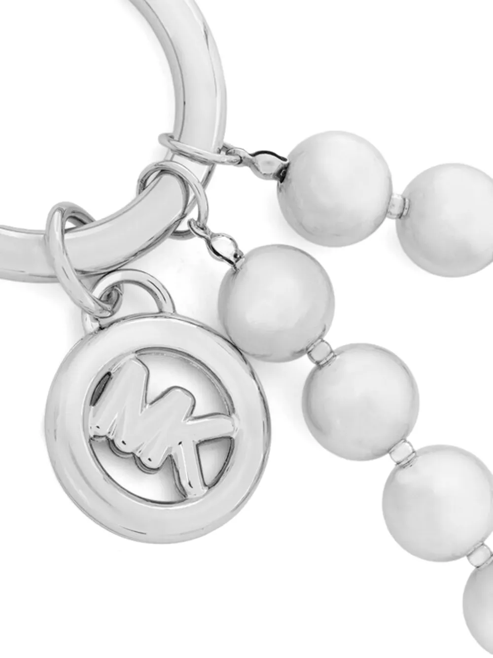 Michael Kors Sleutelhanger met kralen en logo-bedel Zilver