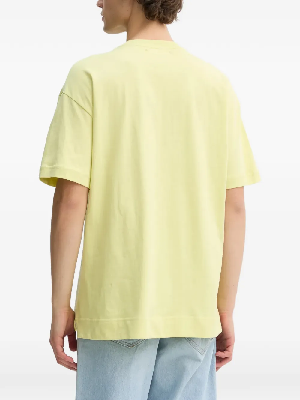 SAMSOE Joel logo-print T-shirt Geel