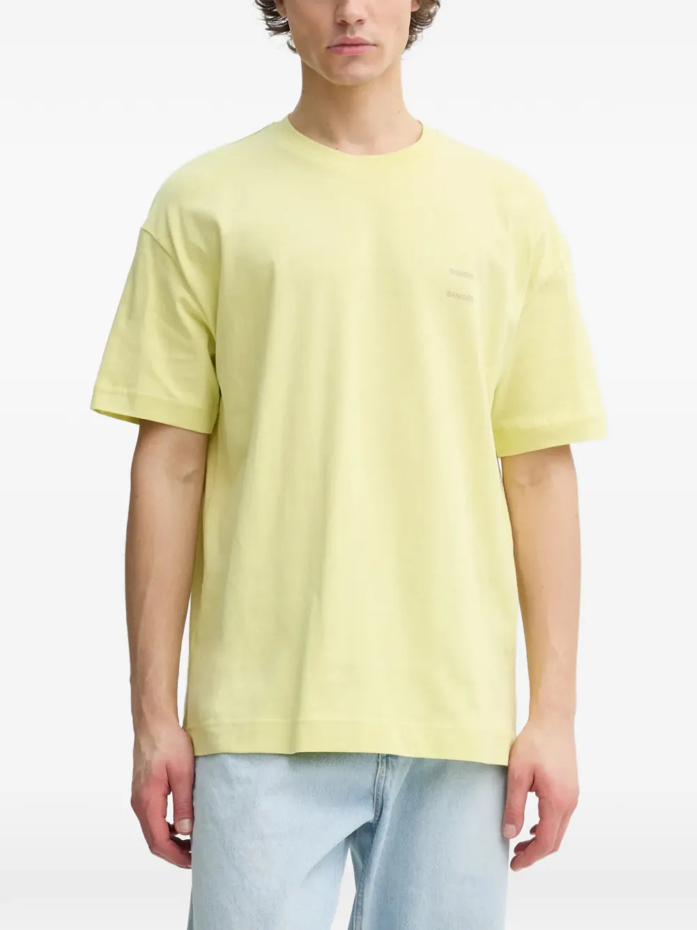 Samsoe & Samsoe Joel Logo-print T-shirt In Yellow