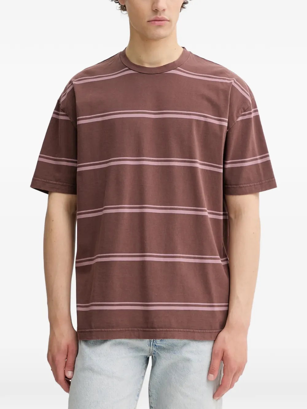 Samsoe & Samsoe Sahakeem Striped T-shirt In Brown