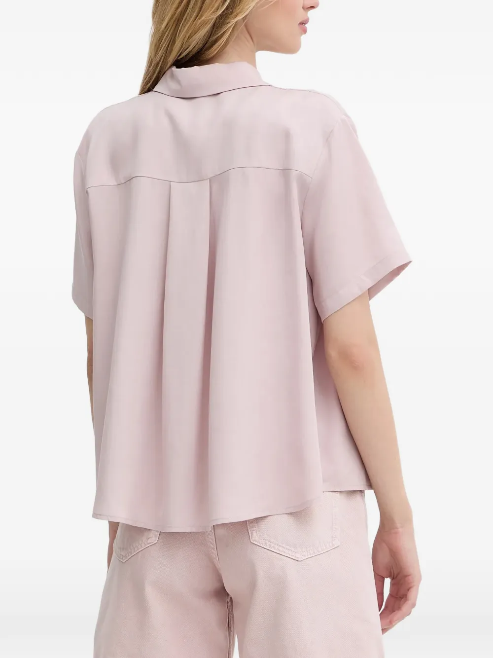 SAMSOE Boxy blouse met knopen Roze