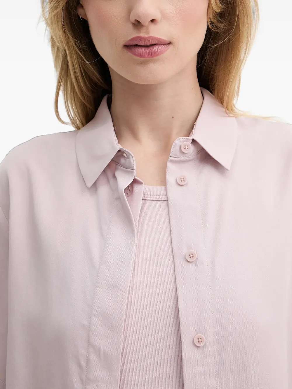 SAMSOE Boxy blouse met knopen Roze