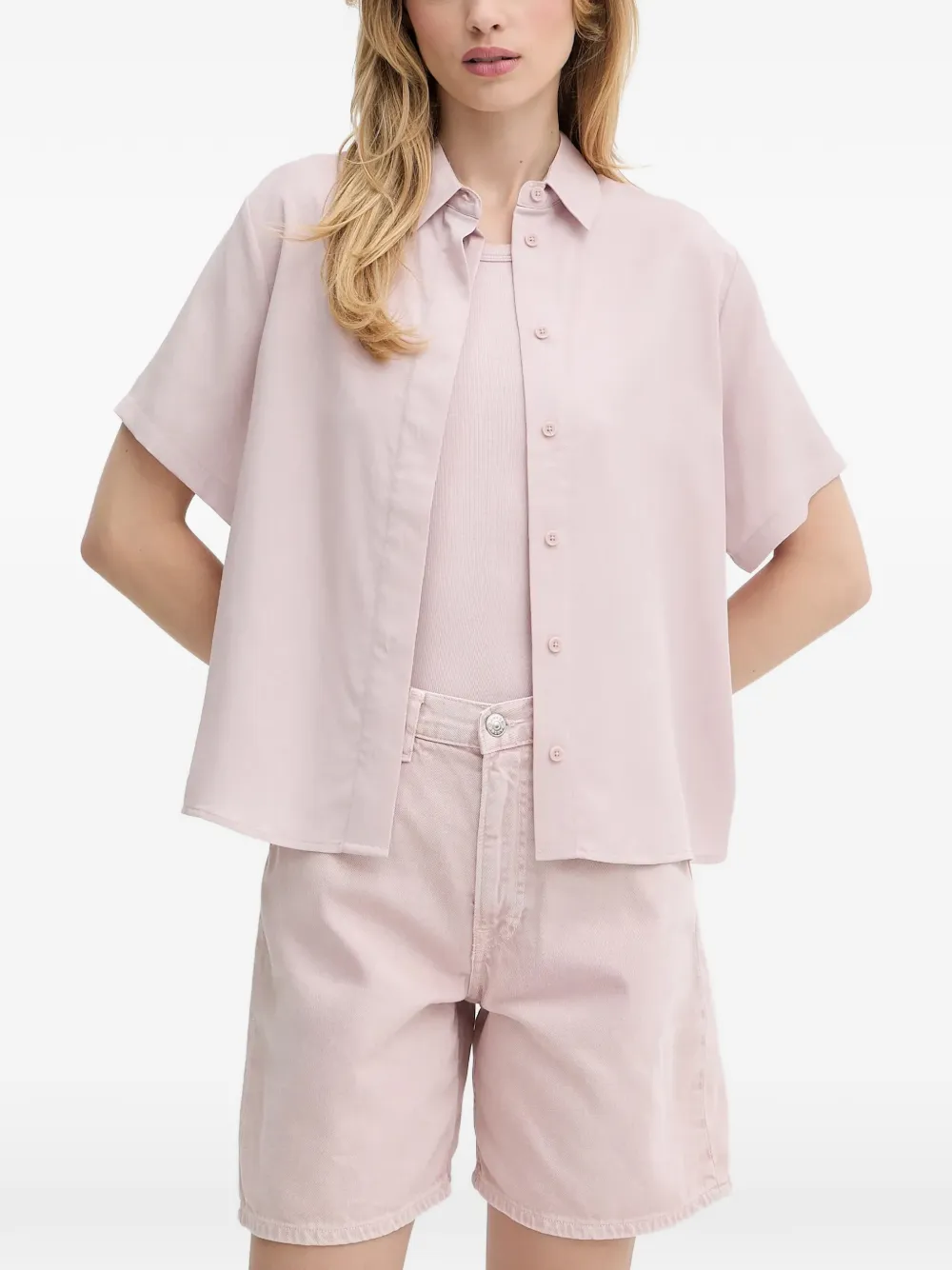 Samsoe & Samsoe Mina Short-sleeve Shirt In Pink