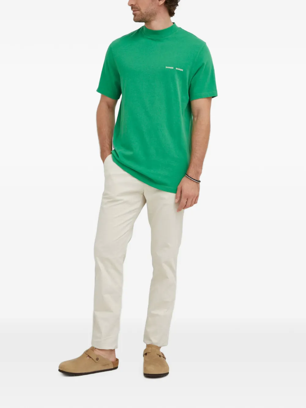 SAMSOE T-shirt met hoge hals Groen