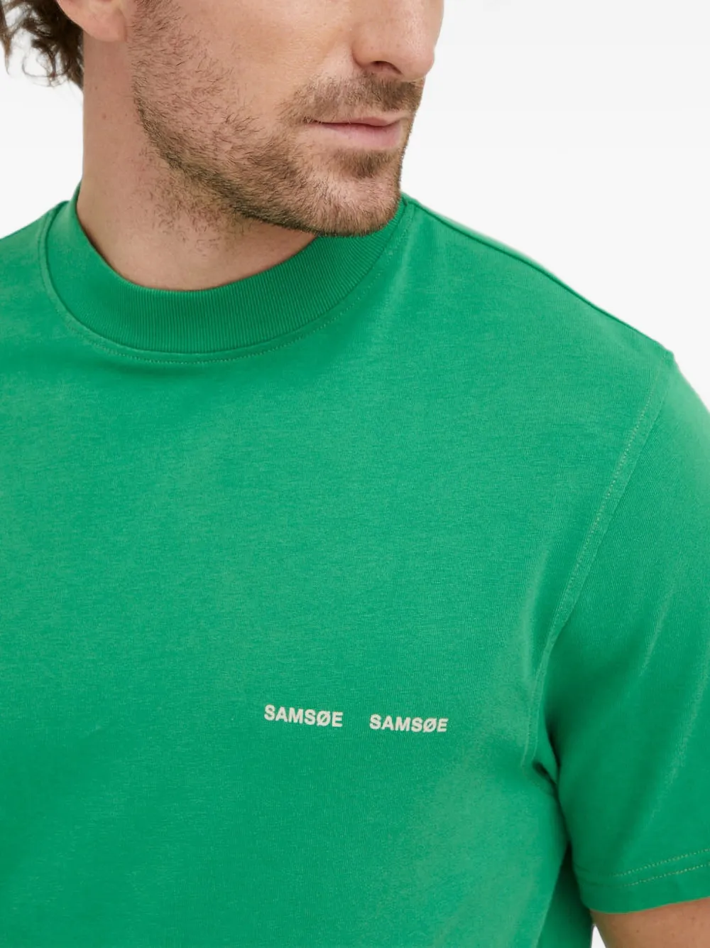 SAMSOE T-shirt met hoge hals Groen