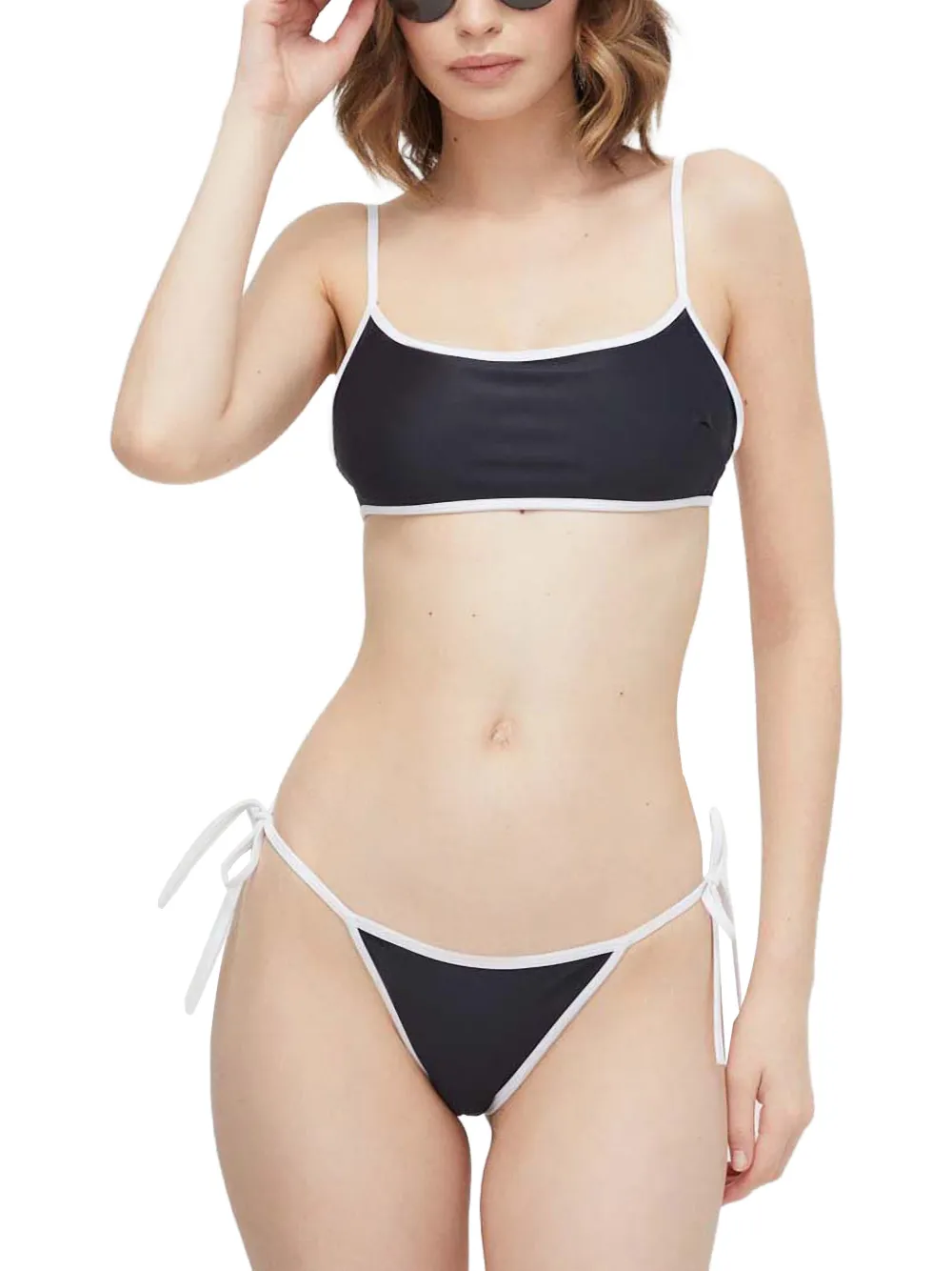 SAMSOE SAMSOE contrast-trim bikini top - Schwarz