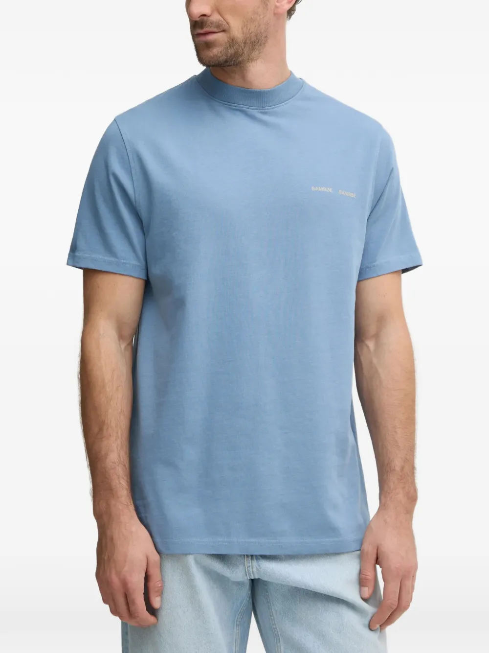 Samsoe & Samsoe Norsbro Crew-neck T-shirt In Blue