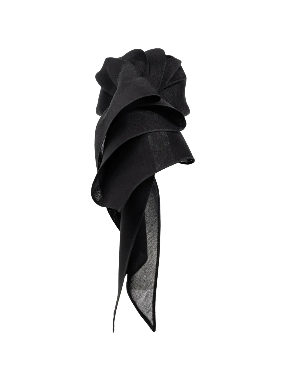  Balenciaga Draped Silk Cap - Black 