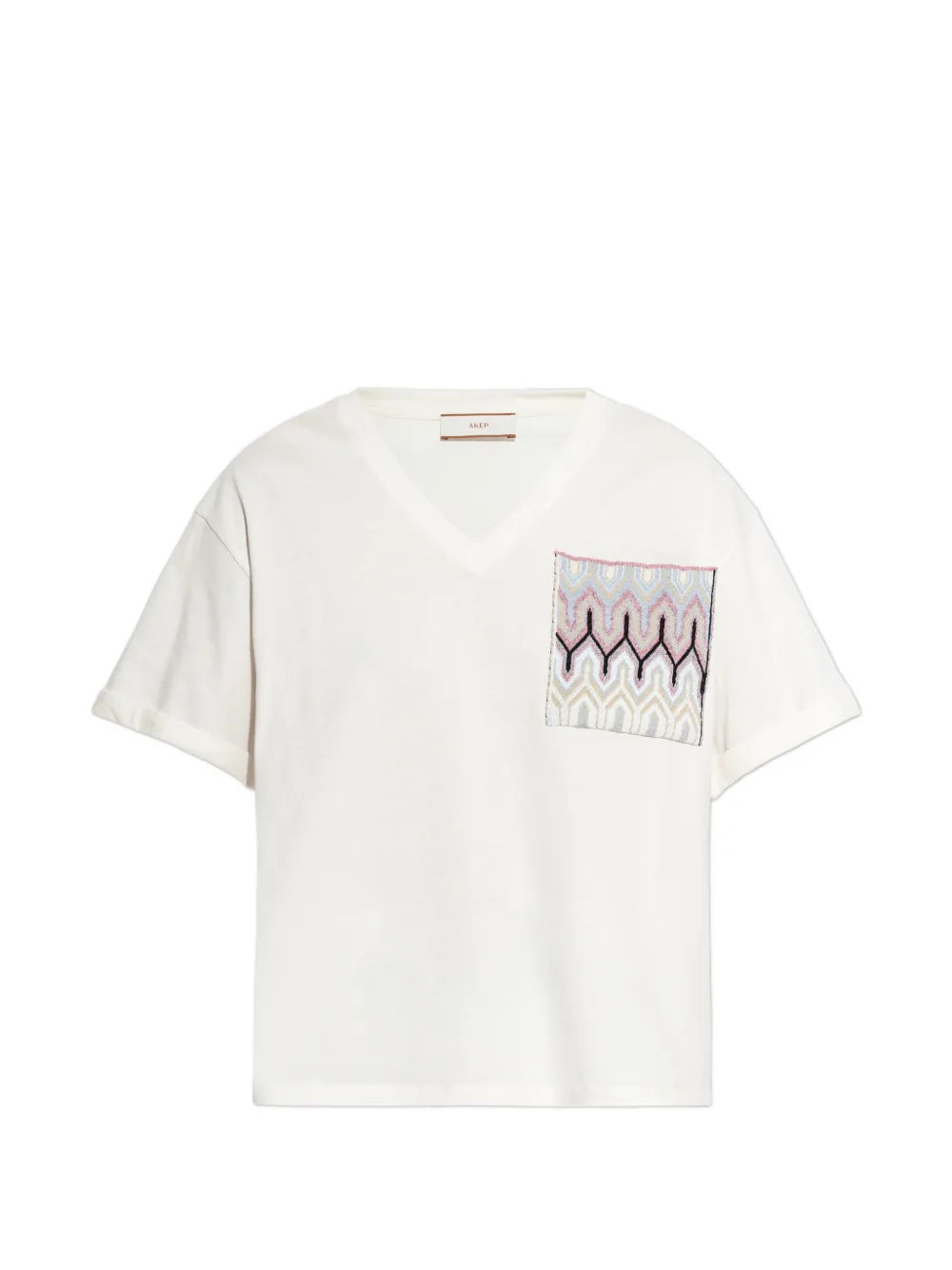 Akep V-neck patch-pocket T-shirt - Toni neutri