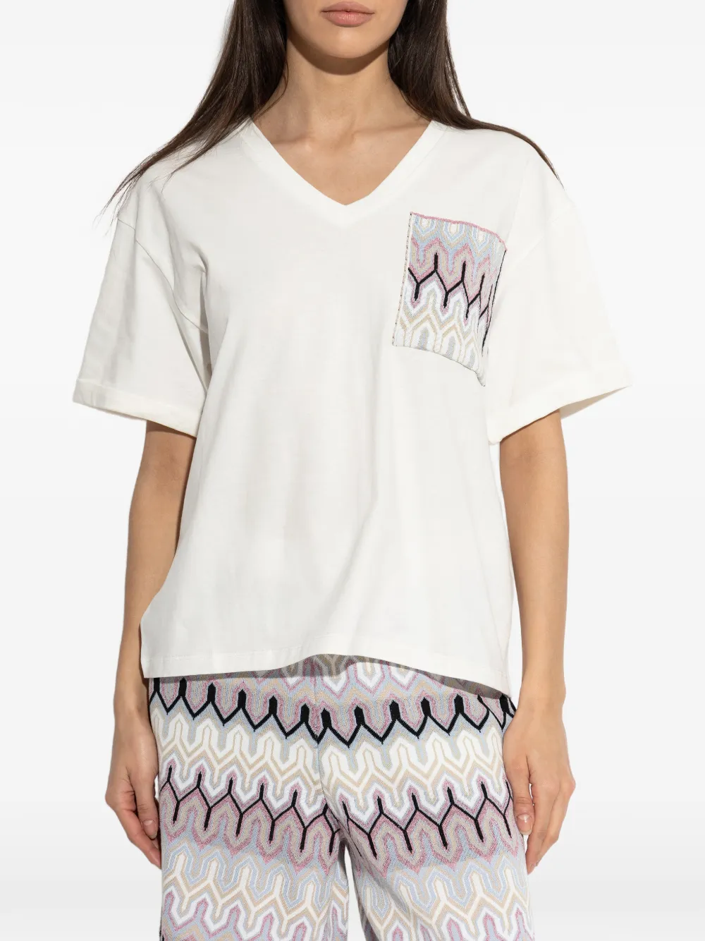 Akep T-shirt Con Scollo A V - Toni Neutri 