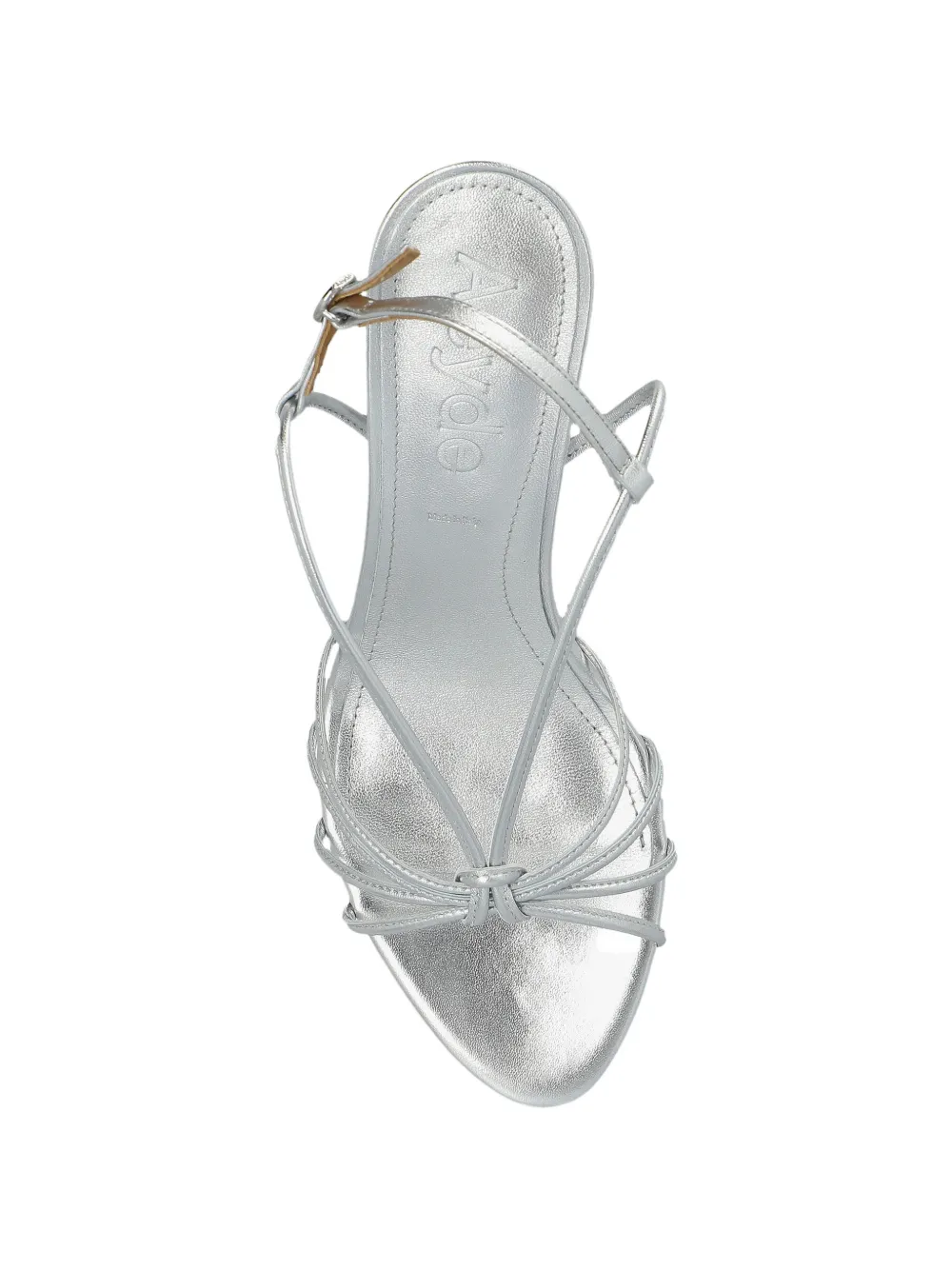 Aeyde strappy knotted leather heels Zilver