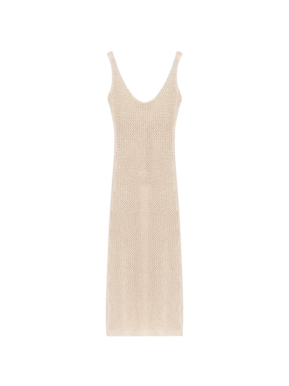 Akep V-neck crochet-knit midi dress - Toni neutri