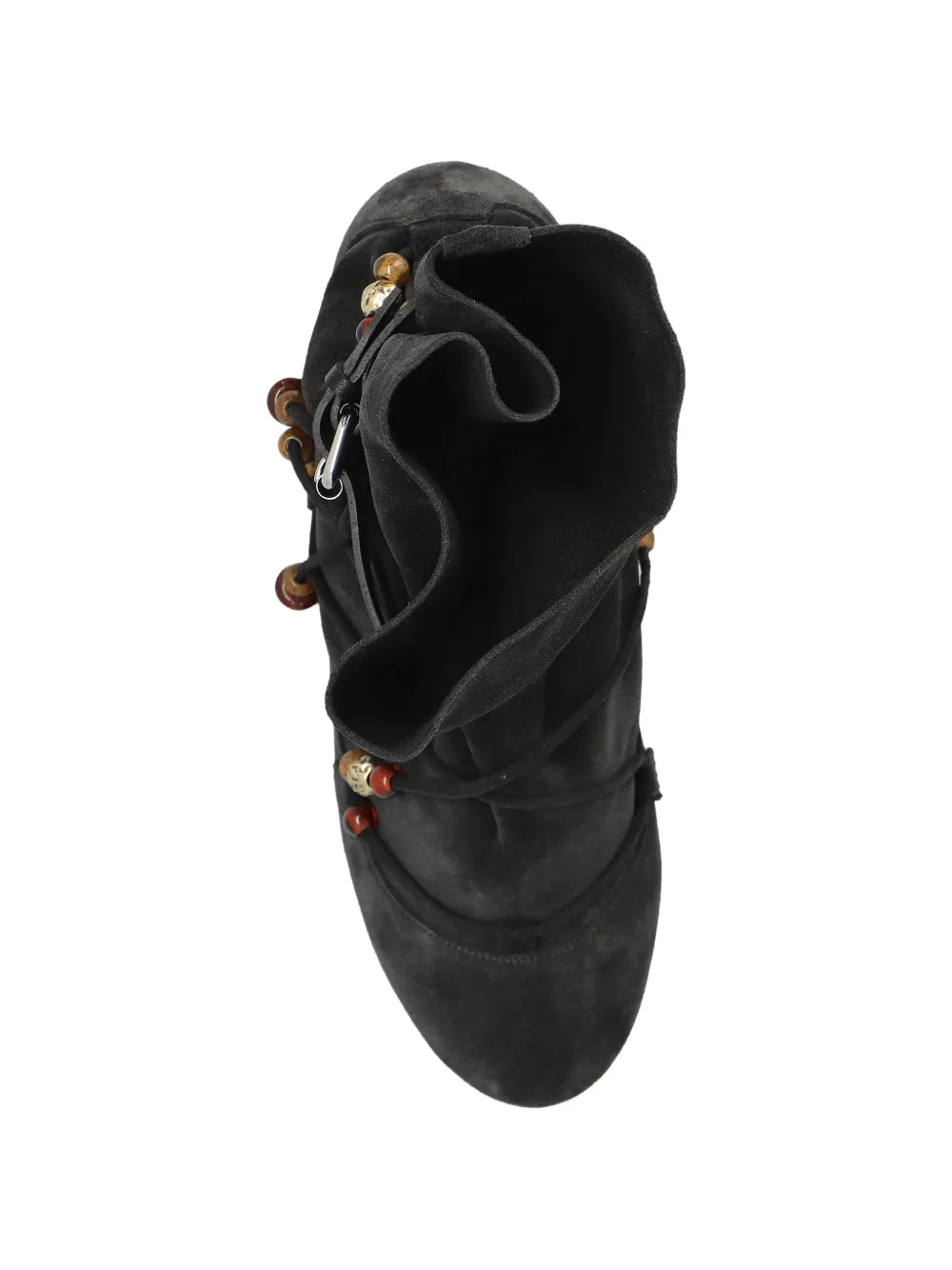 ISABEL MARANT Letiz beaded lace-up boots Zwart