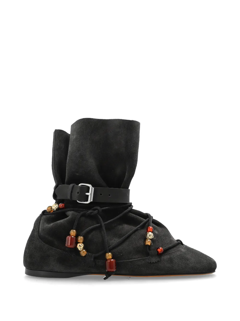 ISABEL MARANT Letiz beaded lace-up boots Zwart