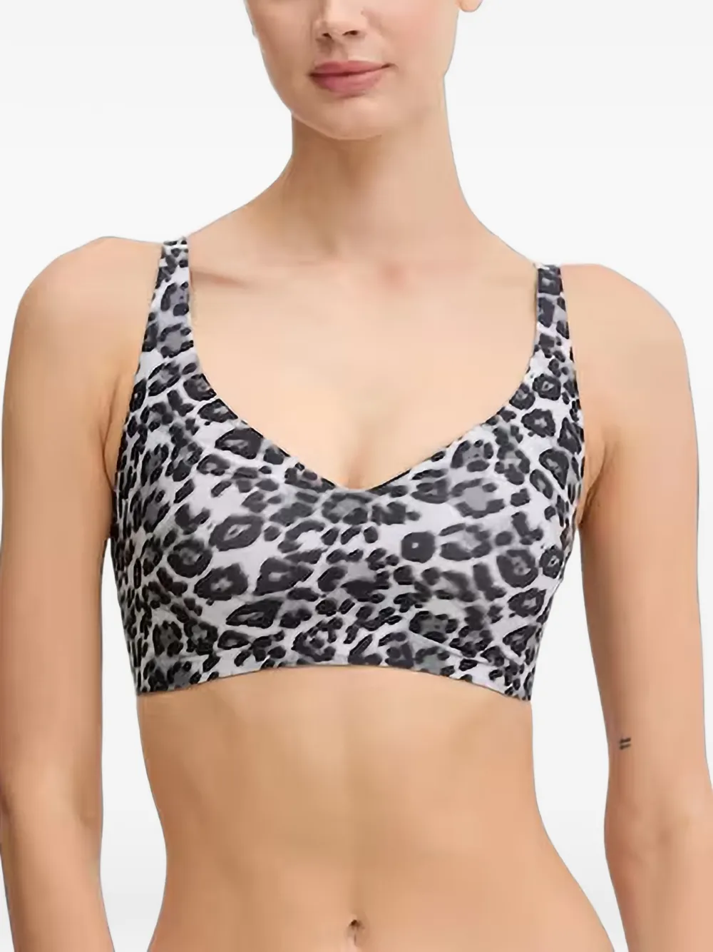 Chantelle SoftStretch Power leopard-print bra - Bianco