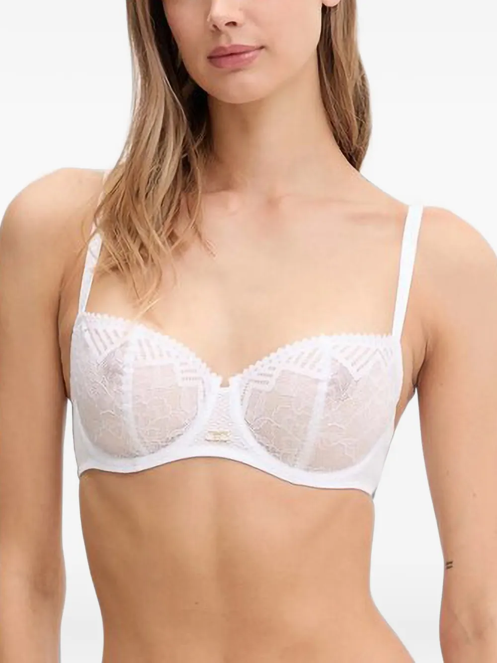 Chantelle lace-trim underwired bra - Bianco