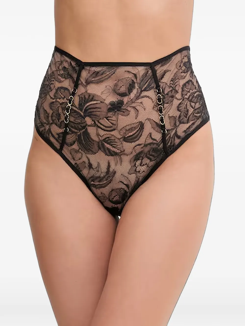 Chantelle Spirits floral-lace high-waisted briefs - Nero