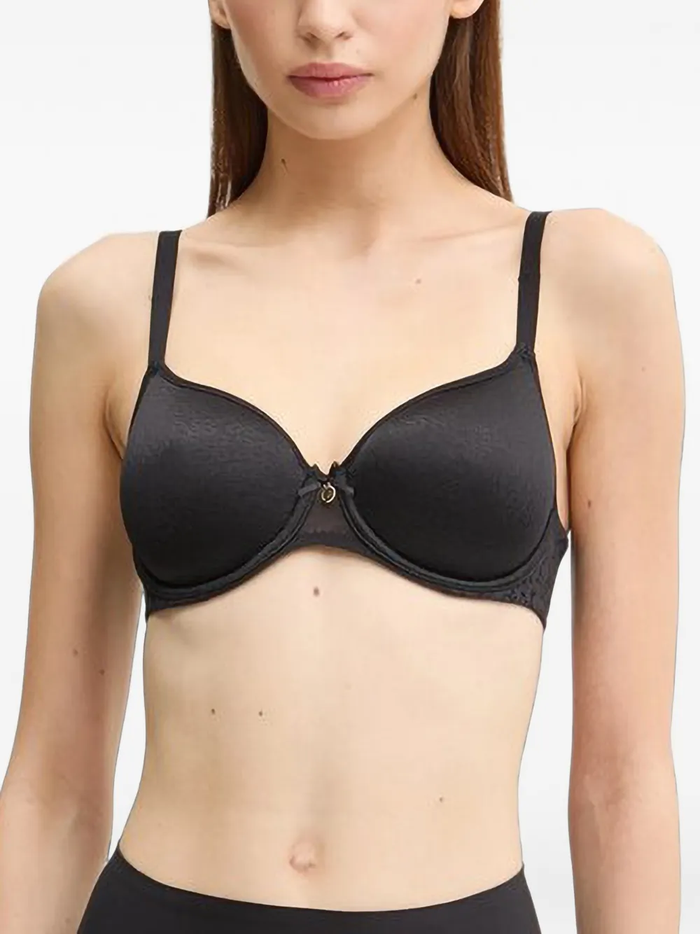 Chantelle Norah jacquard-pattern bow-detail bra - Nero