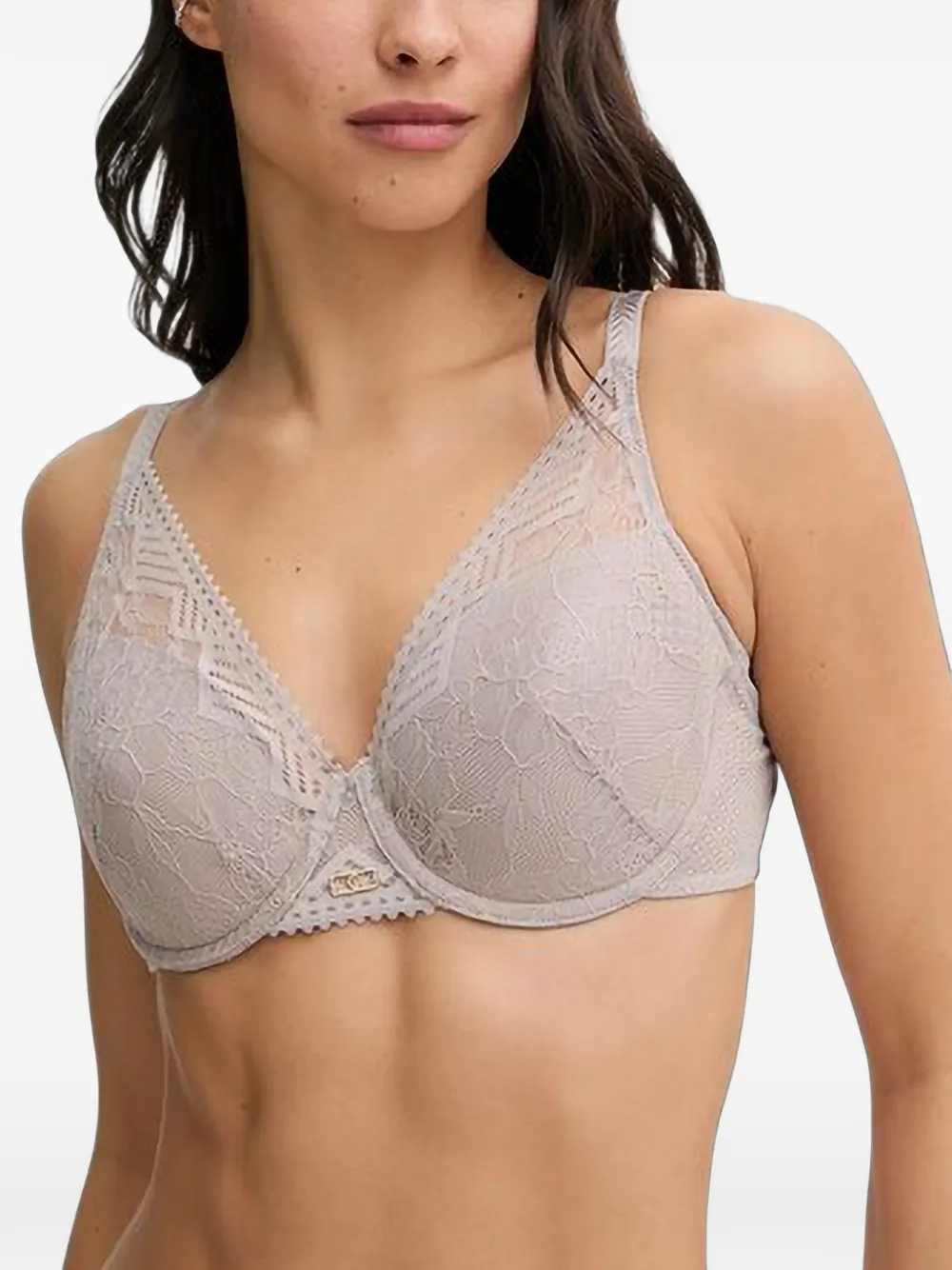 Chantelle lace-embellished underwired bra - Toni neutri