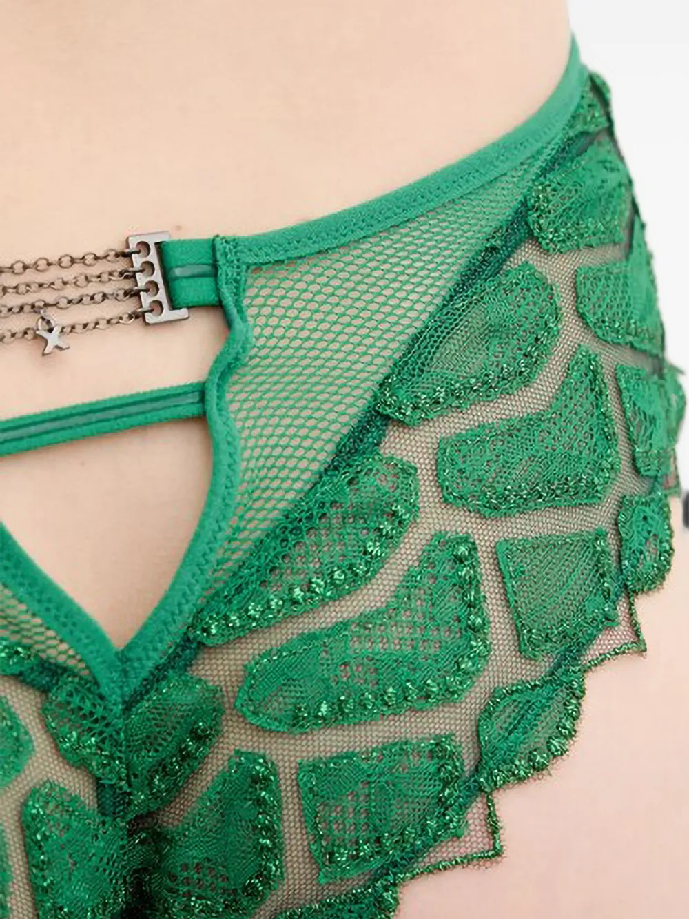 Chantelle Mesh slip met afwerking van kant Groen
