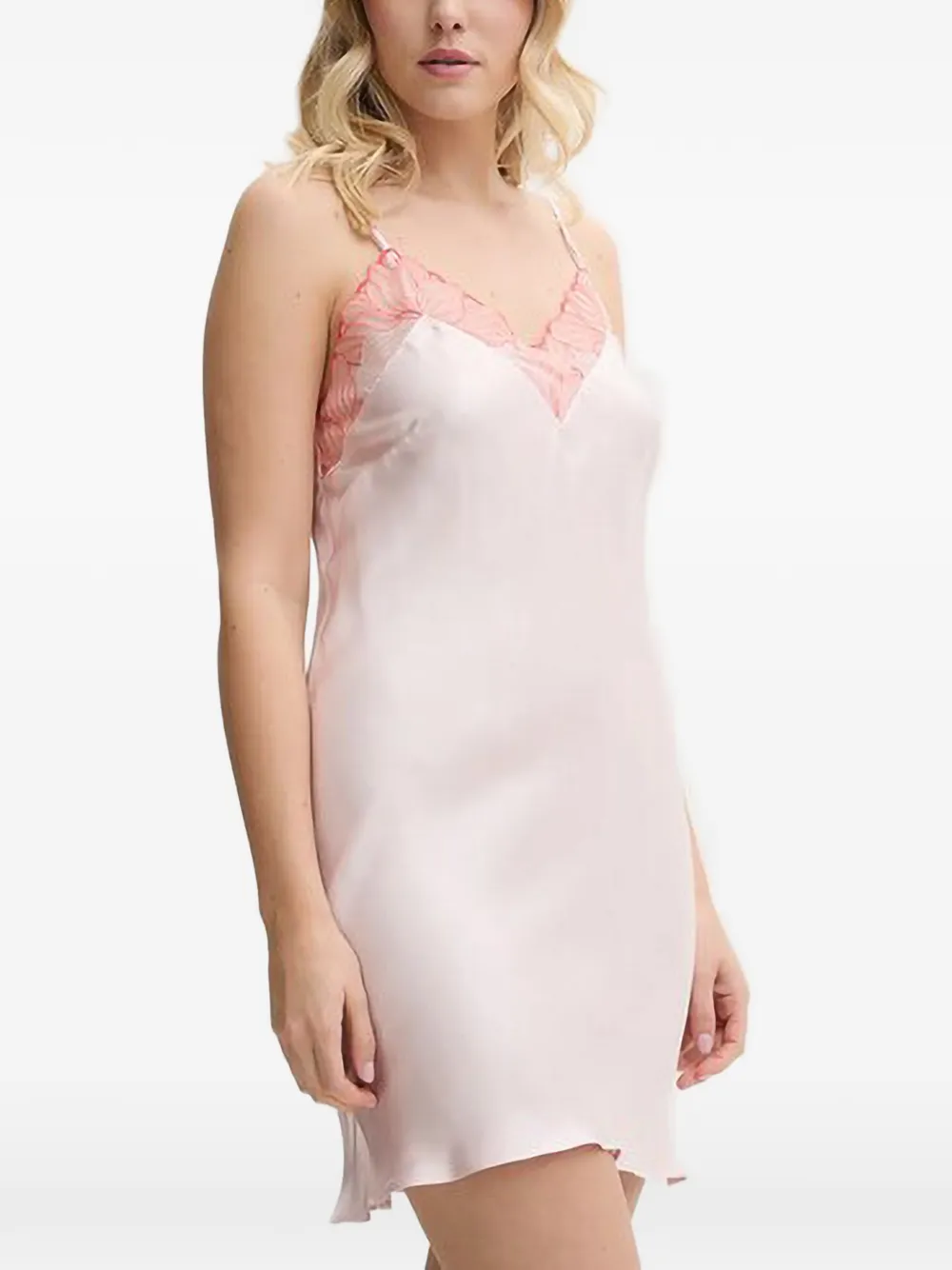 Chantelle lace-trim satin nightdress Roze