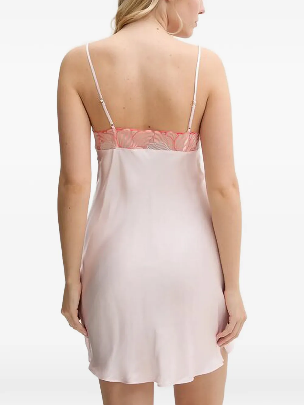 Chantelle lace-trim satin nightdress Roze