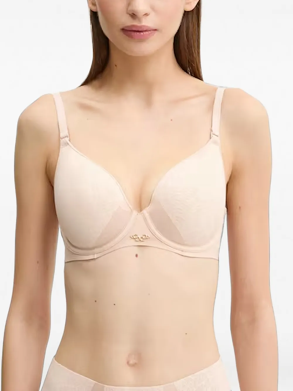 Chantelle Pure lace-panelled bra - Toni neutri