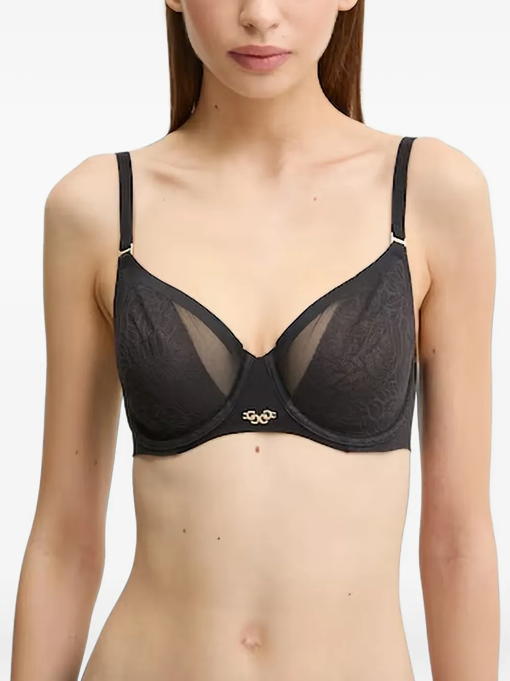Chantelle Pure lace-panelled bra - Nero