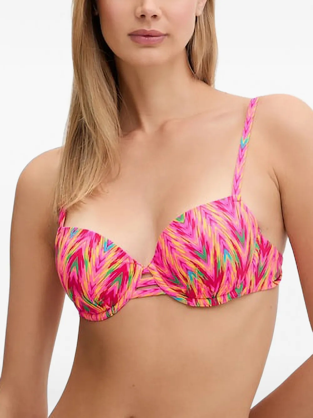 Chantelle chevron-print bikini top - Rosa