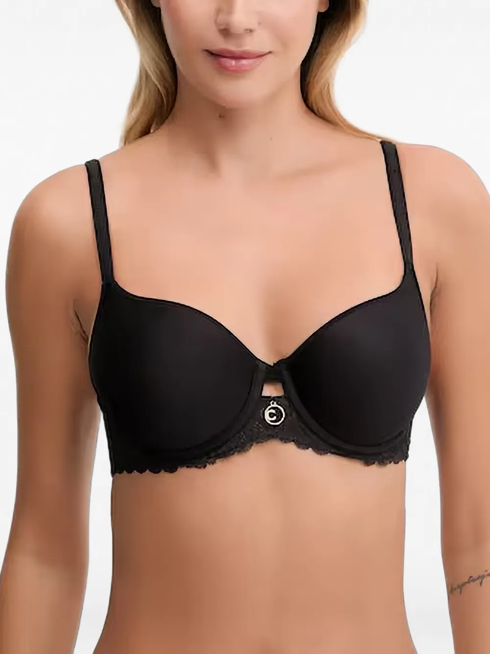 Chantelle lace-trim underwired bra - Nero