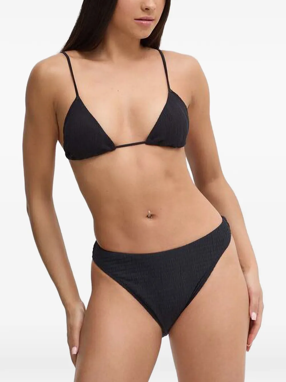 Chantelle Pulp crinkled triangle bikini top Zwart