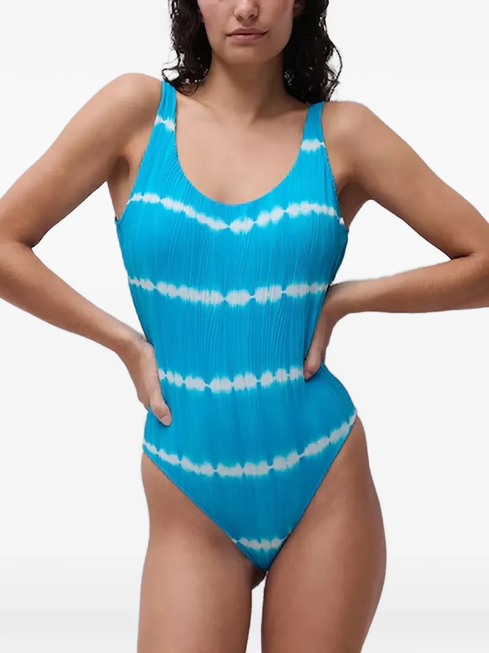 Chantelle Pulp tie-dye plissé swimsuit - Blu