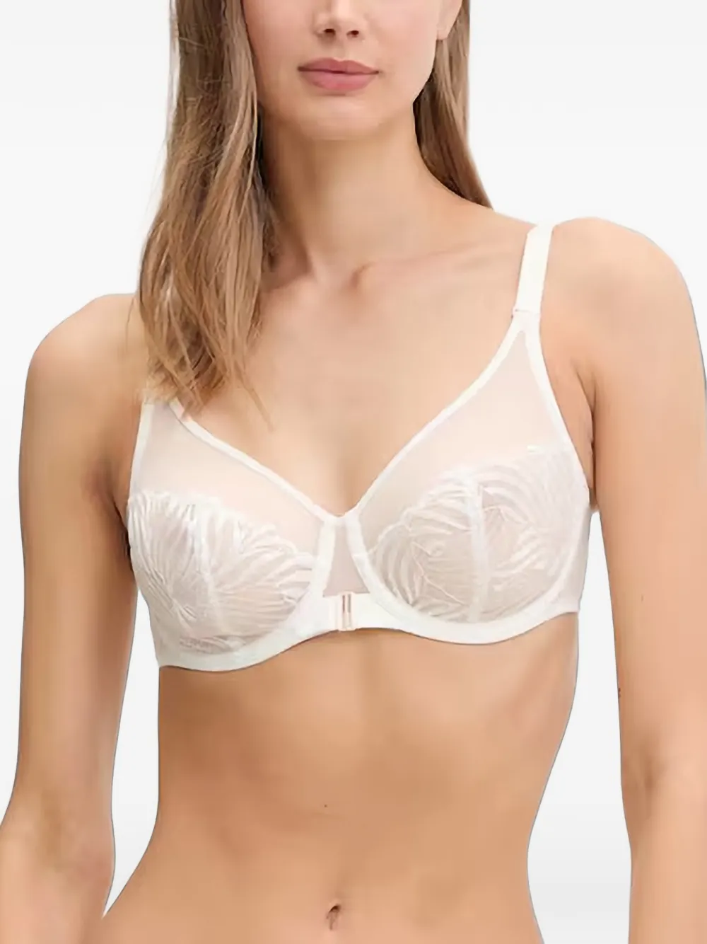 Chantelle Legend embroidered mesh-panel bra