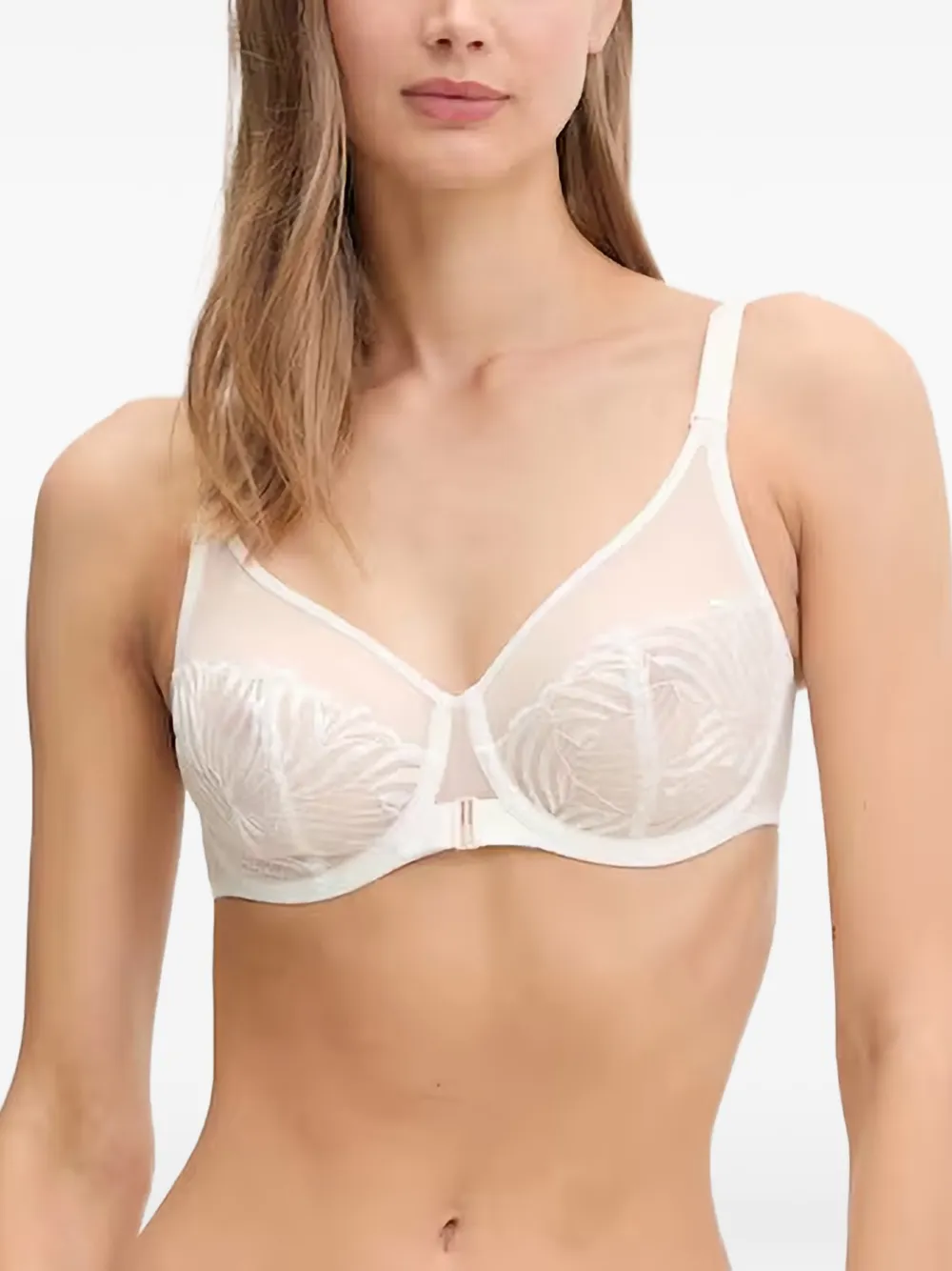 Chantelle Legend embroidered mesh-panel bra