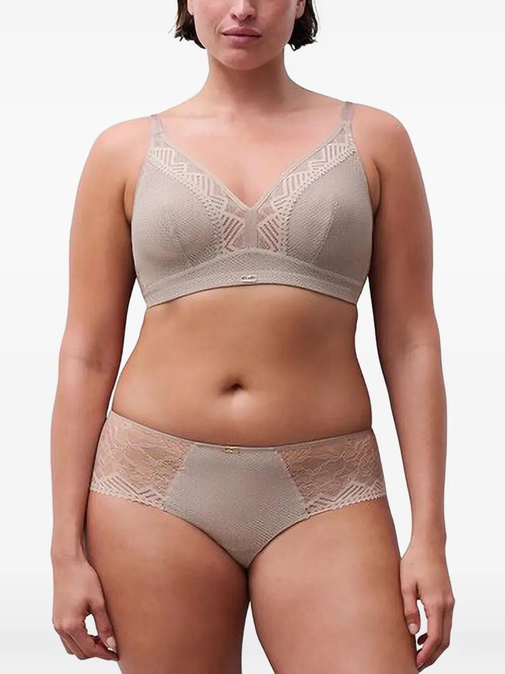 Chantelle Origins bh met geometrische kanten vlakken Beige