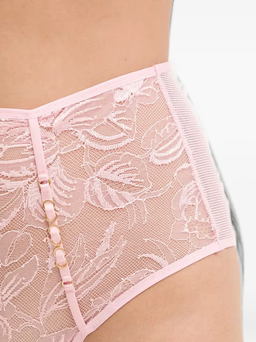 Chantelle X Spirits high-waist slip met bloemenkant Roze