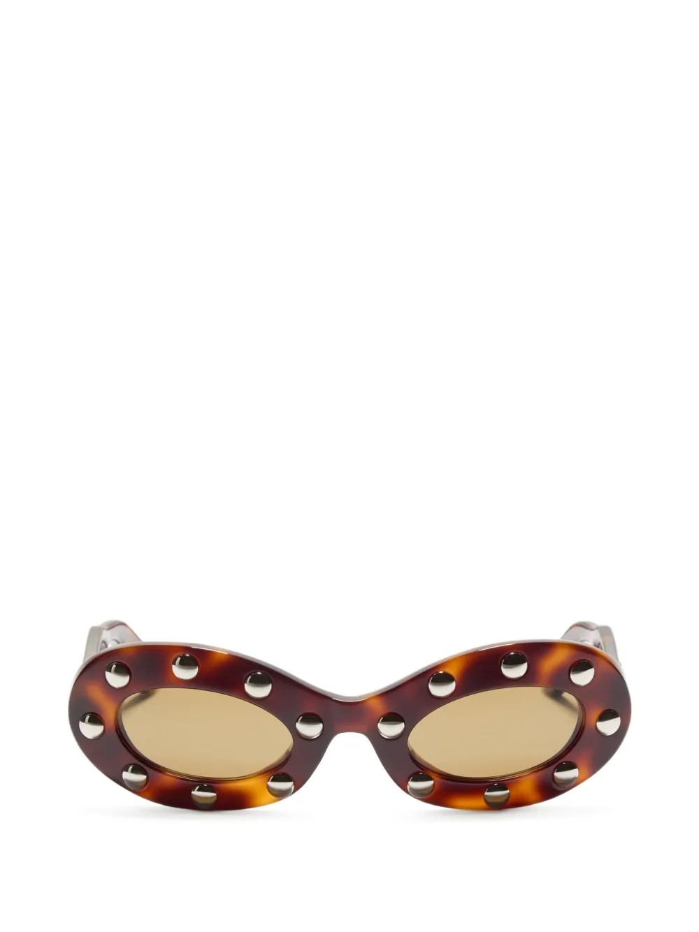 VALENTINO GARAVANI EYEWEAR Occhiali ovali in acetato - Marrone