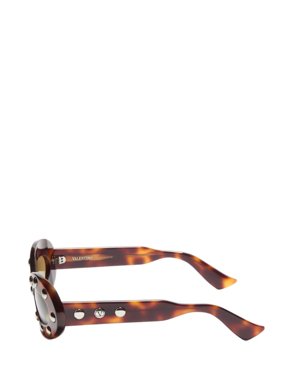 VALENTINO GARAVANI EYEWEAR Bril met ovaal acetaat montuur Bruin