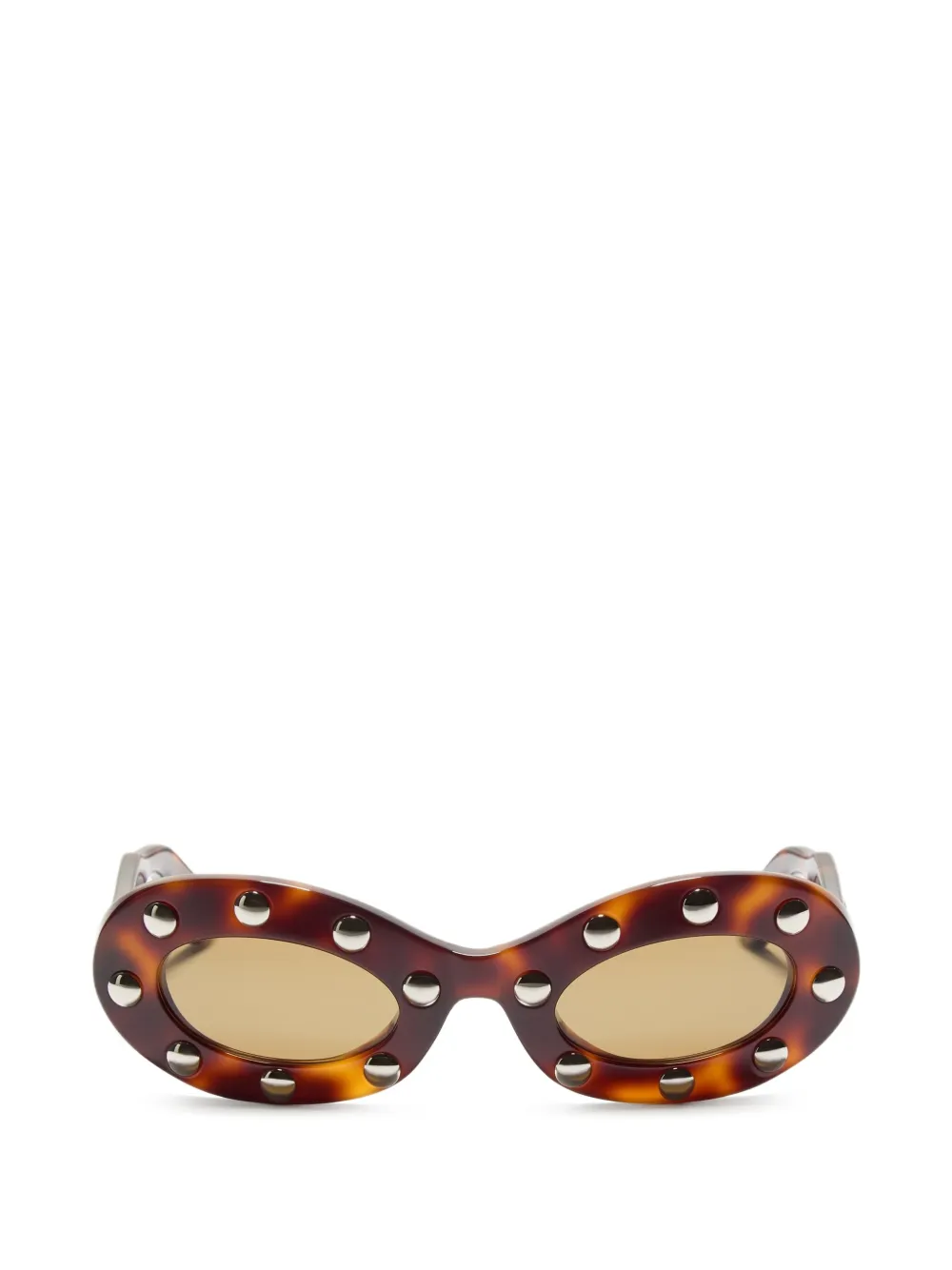 VALENTINO GARAVANI EYEWEAR Occhiali ovali in acetato - Marrone