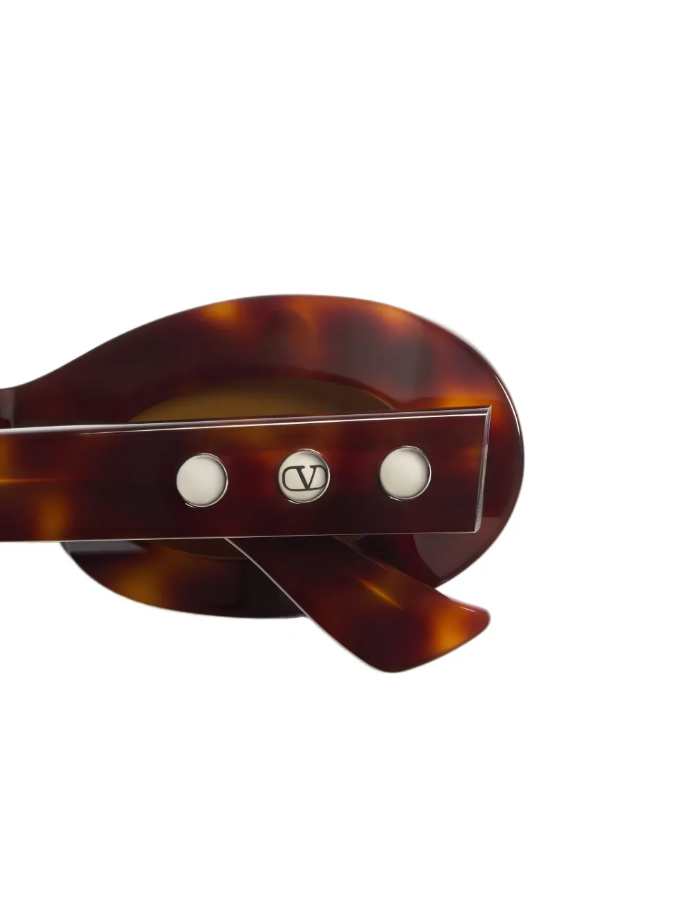 VALENTINO GARAVANI EYEWEAR Bril met ovaal acetaat montuur Bruin