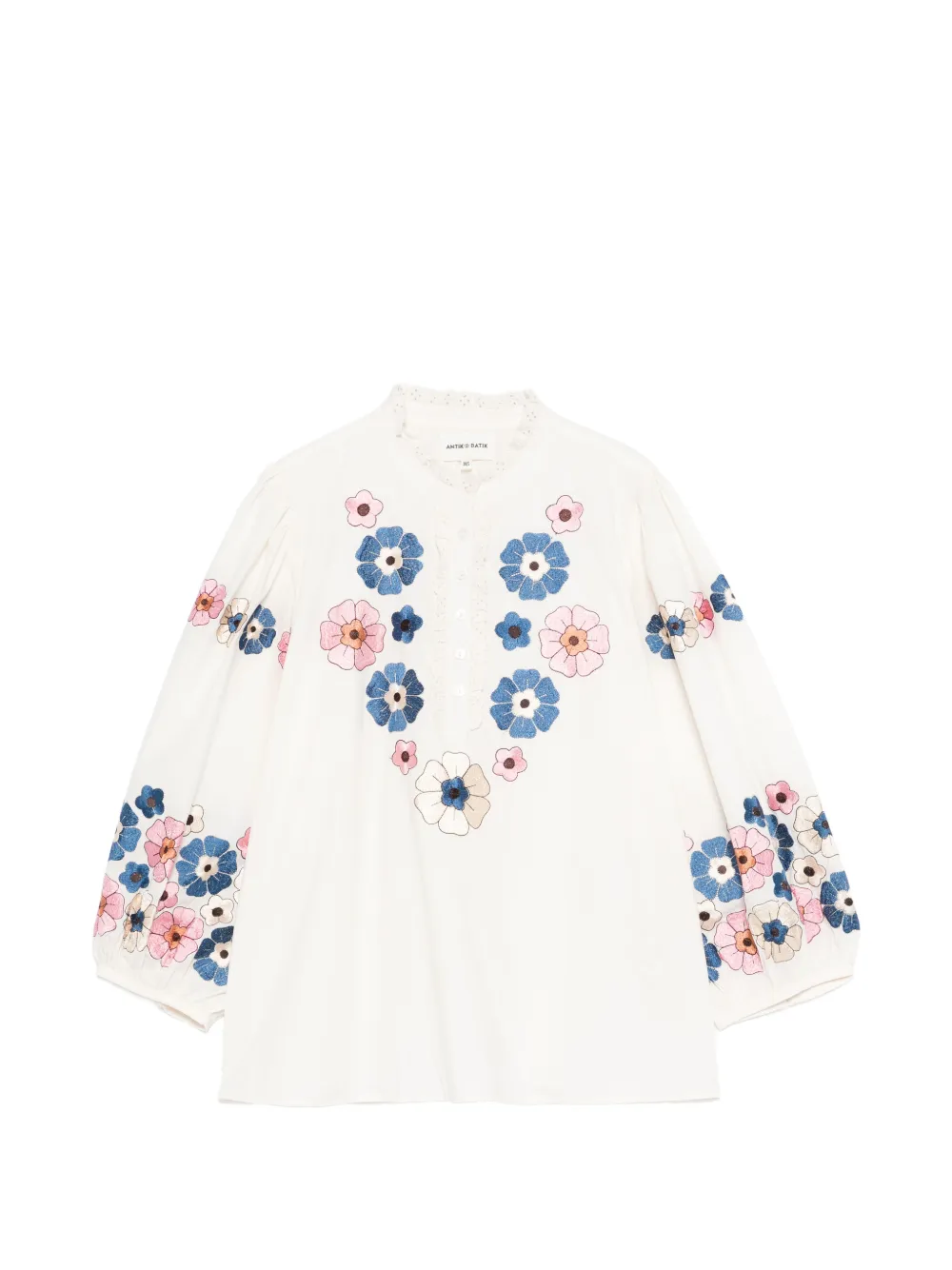Antik Batik Amantina floral-embroidered blouse - Toni neutri