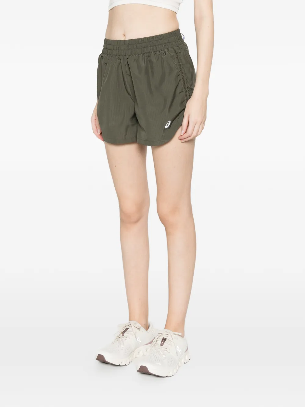  Asics Elasticated Running Shorts - Green 